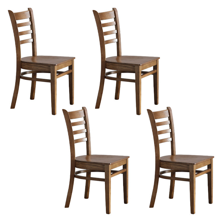 Modern Armless Dining Chairs Wooden Side Kitchen Chairs for Home Walnut 4 Piece Set Clearhalo 'Dining Chairs' 'Dining Tables & Seating' 'dining_chair' 'furn' 'furn_dining_chair' 'Furniture' 'furniture_dining_chair' 'Kitchen & Dining Furniture' 5033393