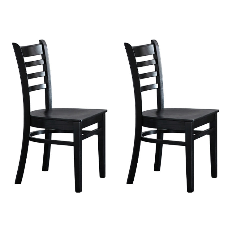 Modern Armless Dining Chairs Wooden Side Kitchen Chairs for Home Black 2 Piece Set Clearhalo 'Dining Chairs' 'Dining Tables & Seating' 'dining_chair' 'furn' 'furn_dining_chair' 'Furniture' 'furniture_dining_chair' 'Kitchen & Dining Furniture' 5033395