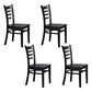 Modern Armless Dining Chairs Wooden Side Kitchen Chairs for Home Black 4 Piece Set Clearhalo 'Dining Chairs' 'Dining Tables & Seating' 'dining_chair' 'furn' 'furn_dining_chair' 'Furniture' 'furniture_dining_chair' 'Kitchen & Dining Furniture' 5033397