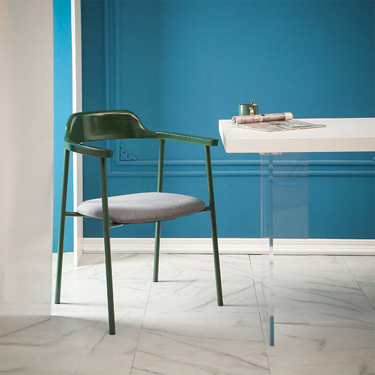 Modern Style Metal Arm Chair Open Back Indoor Dining Chair (Set of 2) Clearhalo 'Dining Chairs' 'Dining Tables & Seating' 'dining_chair' 'furn' 'furn_dining_chair' 'Furniture' 'furniture_dining_chair' 'Kitchen & Dining Furniture' 5033406