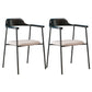 Modern Style Metal Arm Chair Open Back Indoor Dining Chair (Set of 2) Black Gray 2 Piece Set Clearhalo 'Dining Chairs' 'Dining Tables & Seating' 'dining_chair' 'furn' 'furn_dining_chair' 'Furniture' 'furniture_dining_chair' 'Kitchen & Dining Furniture' 5033407