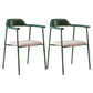 Modern Style Metal Arm Chair Open Back Indoor Dining Chair (Set of 2) Green Gray 2 Piece Set Clearhalo 'Dining Chairs' 'Dining Tables & Seating' 'dining_chair' 'furn' 'furn_dining_chair' 'Furniture' 'furniture_dining_chair' 'Kitchen & Dining Furniture' 5033408