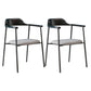 Modern Style Metal Arm Chair Open Back Indoor Dining Chair (Set of 2) Black Dark Gray 2 Piece Set Clearhalo 'Dining Chairs' 'Dining Tables & Seating' 'dining_chair' 'furn' 'furn_dining_chair' 'Furniture' 'furniture_dining_chair' 'Kitchen & Dining Furniture' 5033413