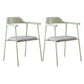 Modern Style Metal Arm Chair Open Back Indoor Dining Chair (Set of 2) Light Green Dark Gray 2 Piece Set Clearhalo 'Dining Chairs' 'Dining Tables & Seating' 'dining_chair' 'furn' 'furn_dining_chair' 'Furniture' 'furniture_dining_chair' 'Kitchen & Dining Furniture' 5033416