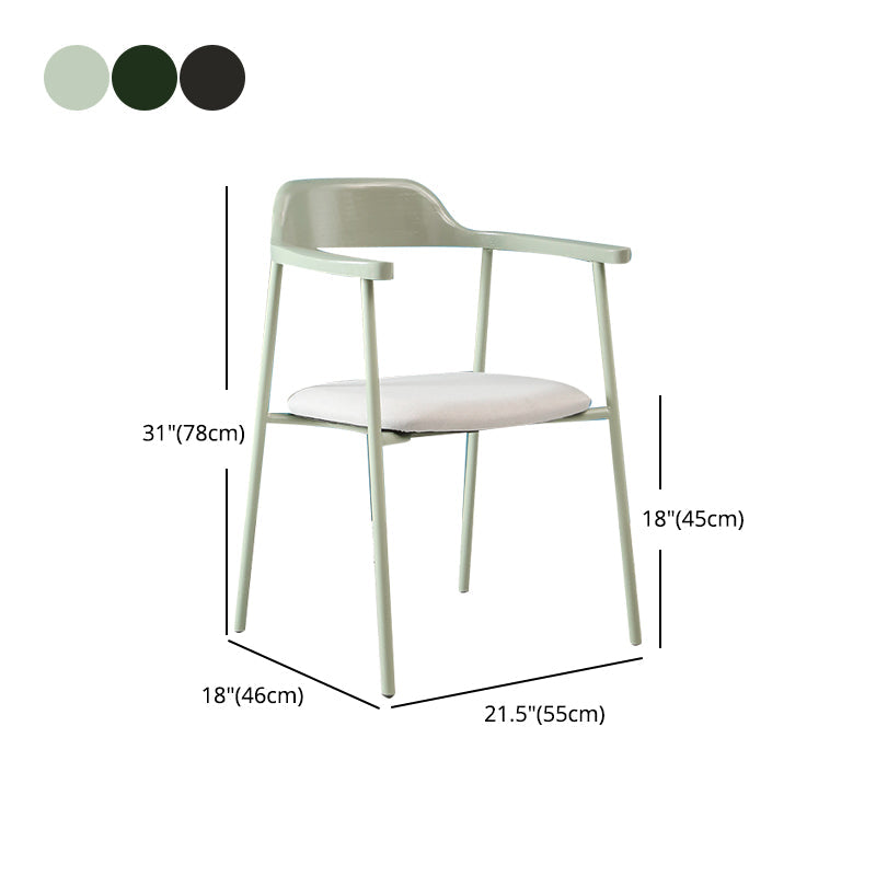 Modern Style Metal Arm Chair Open Back Indoor Dining Chair (Set of 2) Clearhalo 'Dining Chairs' 'Dining Tables & Seating' 'dining_chair' 'furn' 'furn_dining_chair' 'Furniture' 'furniture_dining_chair' 'Kitchen & Dining Furniture' 5033428