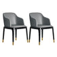 Contemporary Side Dining Chairs Faux Leather Kitchen Chairs for Home With Arms 2 Piece Set Black Gold Clearhalo 'Dining Chairs' 'Dining Tables & Seating' 'dining_chair' 'furn' 'furn_dining_chair' 'Furniture' 'furniture_dining_chair' 'Kitchen & Dining Furniture' 5033437