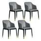 Contemporary Side Dining Chairs Faux Leather Kitchen Chairs for Home With Arms 4 Piece Set Black Gold Clearhalo 'Dining Chairs' 'Dining Tables & Seating' 'dining_chair' 'furn' 'furn_dining_chair' 'Furniture' 'furniture_dining_chair' 'Kitchen & Dining Furniture' 5033439