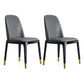 Contemporary Side Dining Chairs Faux Leather Kitchen Chairs for Home Armless 2 Piece Set Black Gold Clearhalo 'Dining Chairs' 'Dining Tables & Seating' 'dining_chair' 'furn' 'furn_dining_chair' 'Furniture' 'furniture_dining_chair' 'Kitchen & Dining Furniture' 5033441