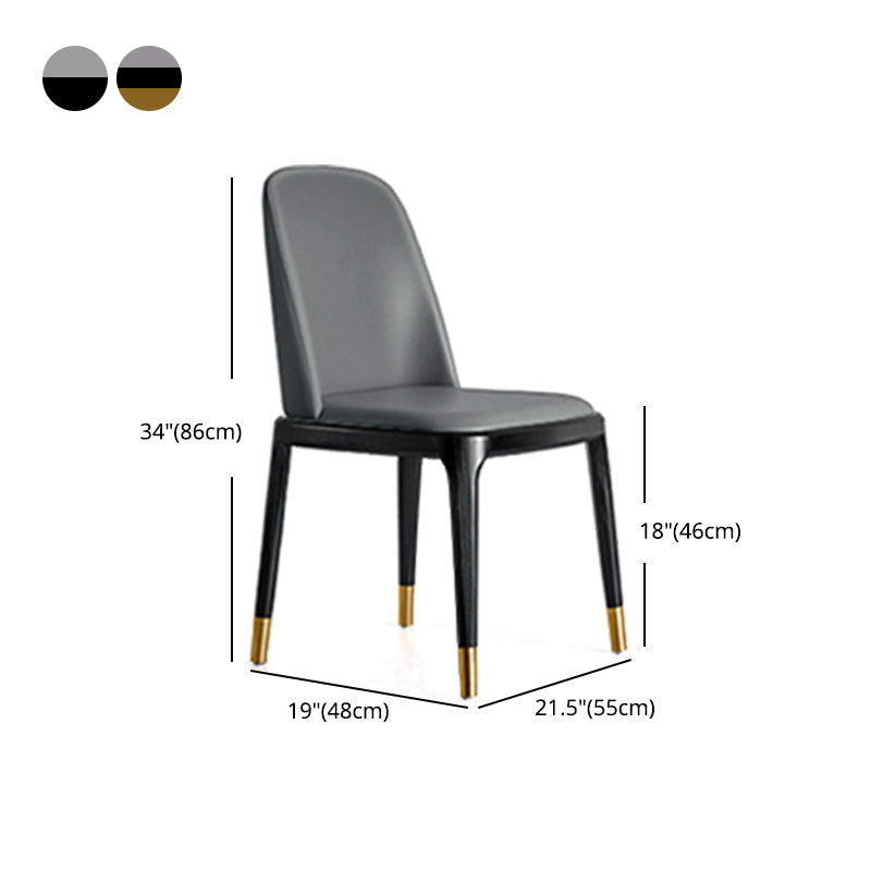 Contemporary Side Dining Chairs Faux Leather Kitchen Chairs for Home Clearhalo 'Dining Chairs' 'Dining Tables & Seating' 'dining_chair' 'furn' 'furn_dining_chair' 'Furniture' 'furniture_dining_chair' 'Kitchen & Dining Furniture' 5033450
