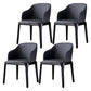 Modern Side Dining Chairs Faux Leather Dining Chairs for Kitchen Dark Gray With Arms 4 Piece Set Clearhalo 'Dining Chairs' 'Dining Tables & Seating' 'dining_chair' 'furn' 'furn_dining_chair' 'Furniture' 'furniture_dining_chair' 'Kitchen & Dining Furniture' 5033453