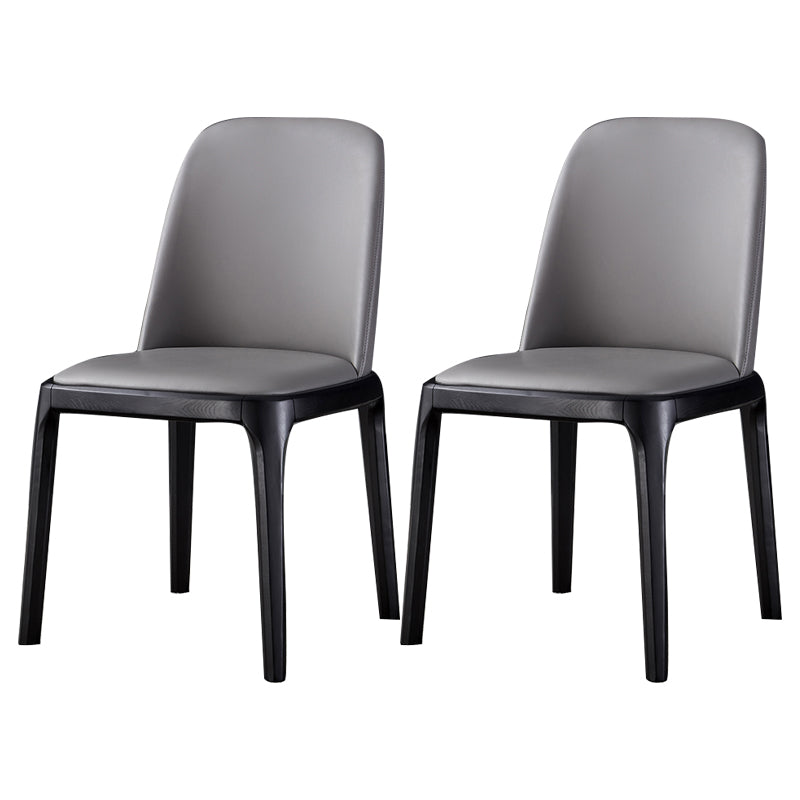Modern Side Dining Chairs Faux Leather Dining Chairs for Kitchen Light Gray Armless 2 Piece Set Clearhalo 'Dining Chairs' 'Dining Tables & Seating' 'dining_chair' 'furn' 'furn_dining_chair' 'Furniture' 'furniture_dining_chair' 'Kitchen & Dining Furniture' 5033463