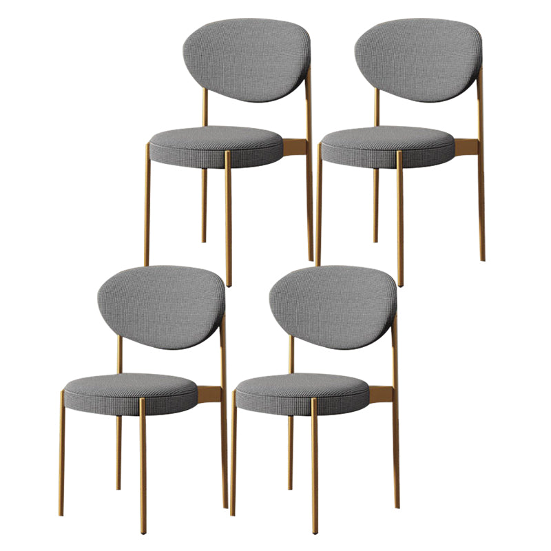 Glam Style Dining Room Chair Fabric Dining Side Chair for Indoor Black-Gold 4 Piece Set Clearhalo 'Dining Chairs' 'Dining Tables & Seating' 'dining_chair' 'furn' 'furn_dining_chair' 'Furniture' 'furniture_dining_chair' 'Kitchen & Dining Furniture' 5033489