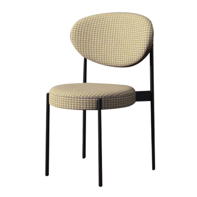 Glam Style Dining Room Chair Fabric Dining Side Chair for Indoor Yellow Black 1 Piece Clearhalo 'Dining Chairs' 'Dining Tables & Seating' 'dining_chair' 'furn' 'furn_dining_chair' 'Furniture' 'furniture_dining_chair' 'Kitchen & Dining Furniture' 5033491