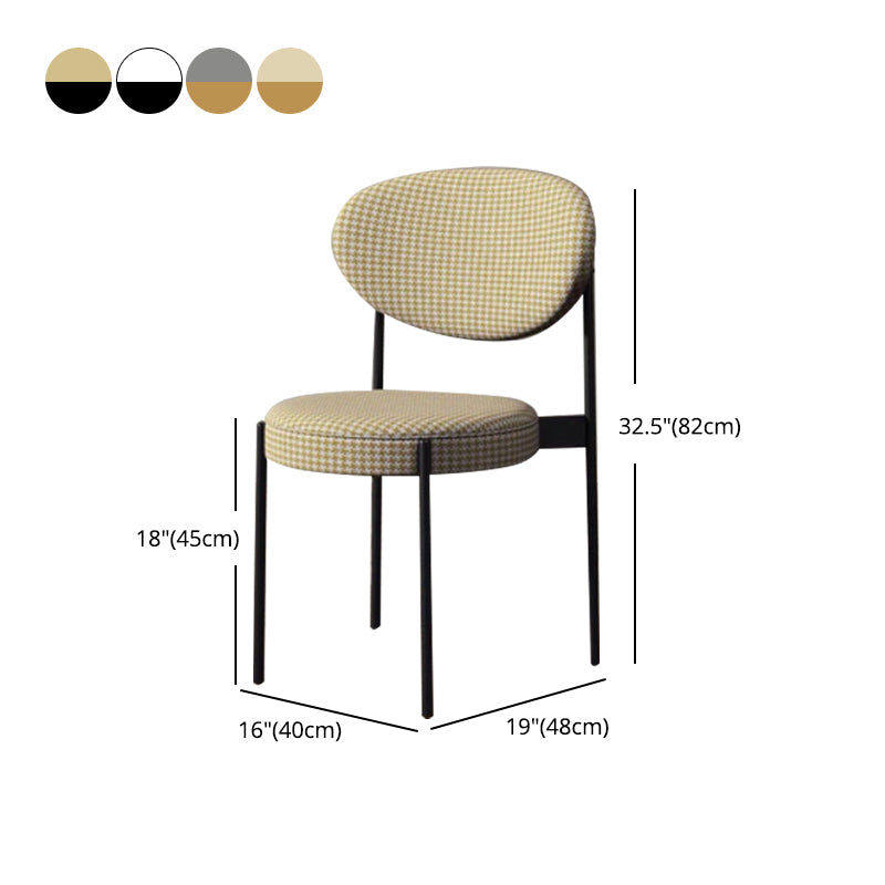 Glam Style Dining Room Chair Fabric Dining Side Chair for Indoor Clearhalo 'Dining Chairs' 'Dining Tables & Seating' 'dining_chair' 'furn' 'furn_dining_chair' 'Furniture' 'furniture_dining_chair' 'Kitchen & Dining Furniture' 5033495