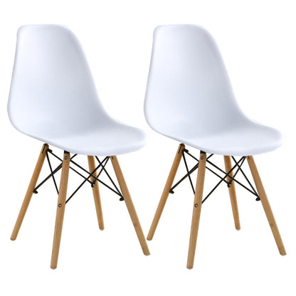 Contemporary Wood Armless Chair Kitchen Dining Room Solid Back Chair White Set of 2 Clearhalo 'Dining Chairs' 'Dining Tables & Seating' 'dining_chair' 'Furniture' 'furniture_dining_chair' 'Kitchen & Dining Furniture' 5033500