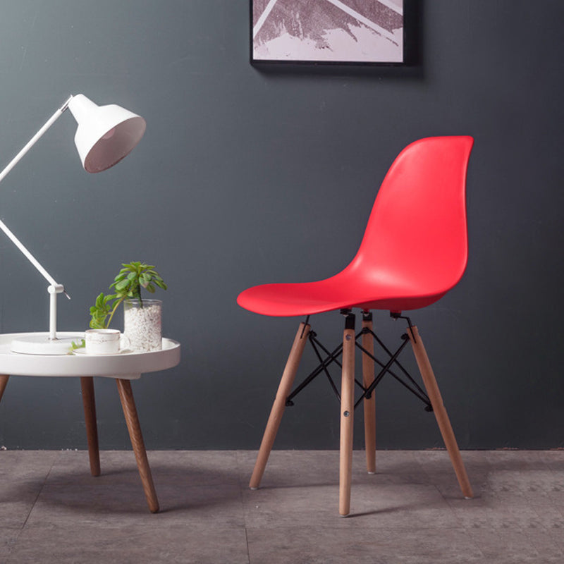 Contemporary Wood Armless Chair Kitchen Dining Room Solid Back Chair Clearhalo 'Dining Chairs' 'Dining Tables & Seating' 'dining_chair' 'Furniture' 'furniture_dining_chair' 'Kitchen & Dining Furniture' 5033501