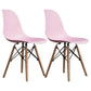 Contemporary Wood Armless Chair Kitchen Dining Room Solid Back Chair Pink Set of 2 Clearhalo 'Dining Chairs' 'Dining Tables & Seating' 'dining_chair' 'Furniture' 'furniture_dining_chair' 'Kitchen & Dining Furniture' 5033504