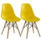 Contemporary Wood Armless Chair Kitchen Dining Room Solid Back Chair Yellow Set of 2 Clearhalo 'Dining Chairs' 'Dining Tables & Seating' 'dining_chair' 'Furniture' 'furniture_dining_chair' 'Kitchen & Dining Furniture' 5033506