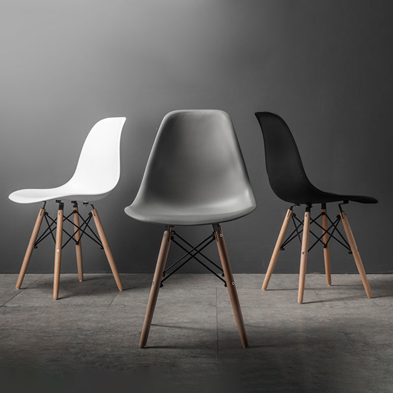 Contemporary Wood Armless Chair Kitchen Dining Room Solid Back Chair Clearhalo 'Dining Chairs' 'Dining Tables & Seating' 'dining_chair' 'Furniture' 'furniture_dining_chair' 'Kitchen & Dining Furniture' 5033514