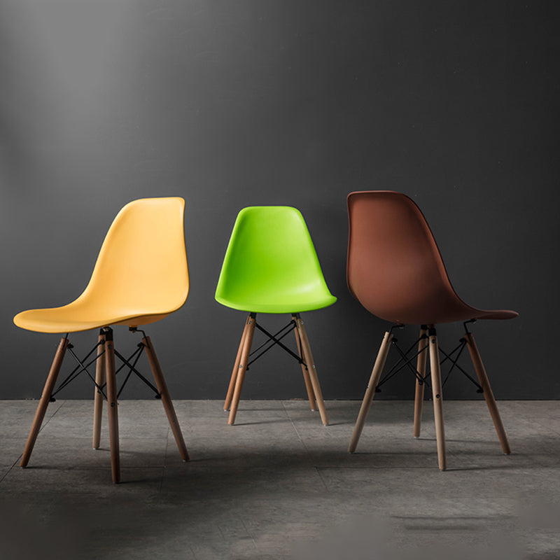 Contemporary Wood Armless Chair Kitchen Dining Room Solid Back Chair Clearhalo 'Dining Chairs' 'Dining Tables & Seating' 'dining_chair' 'Furniture' 'furniture_dining_chair' 'Kitchen & Dining Furniture' 5033517