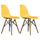 Contemporary Wood Armless Chair Kitchen Dining Room Solid Back Chair Light Yellow Set of 2 Clearhalo 'Dining Chairs' 'Dining Tables & Seating' 'dining_chair' 'Furniture' 'furniture_dining_chair' 'Kitchen & Dining Furniture' 5033521