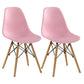 Contemporary Wood Armless Chair Kitchen Dining Room Solid Back Chair Pinkish Red Set of 2 Clearhalo 'Dining Chairs' 'Dining Tables & Seating' 'dining_chair' 'Furniture' 'furniture_dining_chair' 'Kitchen & Dining Furniture' 5033523