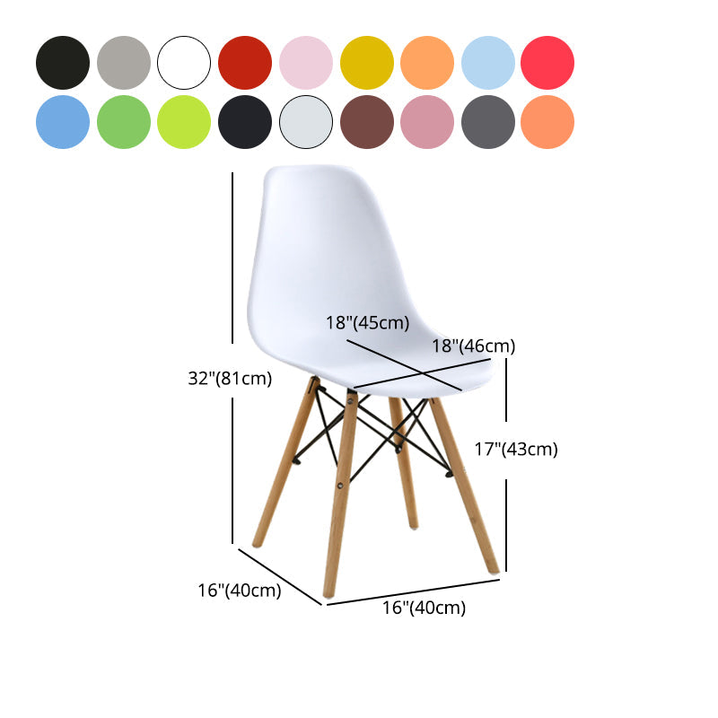 Contemporary Wood Armless Chair Kitchen Dining Room Solid Back Chair Clearhalo 'Dining Chairs' 'Dining Tables & Seating' 'dining_chair' 'Furniture' 'furniture_dining_chair' 'Kitchen & Dining Furniture' 5033527