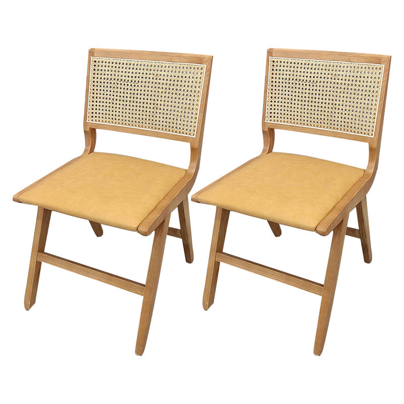 Modern Style Side Chair Open Back Solid Wood Dining Chair for Home Brown Upholstered Chair(s) 2 Piece Set Clearhalo 'Dining Chairs' 'Dining Tables & Seating' 'dining_chair' 'furn' 'furn_dining_chair' 'Furniture' 'furniture_dining_chair' 'Kitchen & Dining Furniture' 5033531