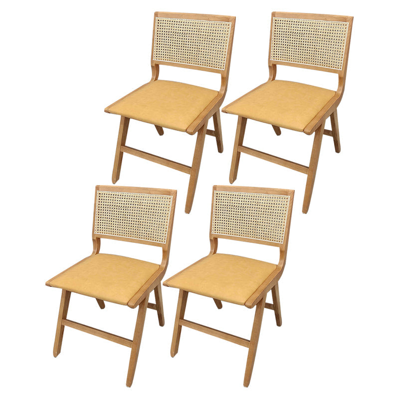 Modern Style Side Chair Open Back Solid Wood Dining Chair for Home Brown Upholstered Chair(s) 4 Piece Set Clearhalo 'Dining Chairs' 'Dining Tables & Seating' 'dining_chair' 'furn' 'furn_dining_chair' 'Furniture' 'furniture_dining_chair' 'Kitchen & Dining Furniture' 5033533