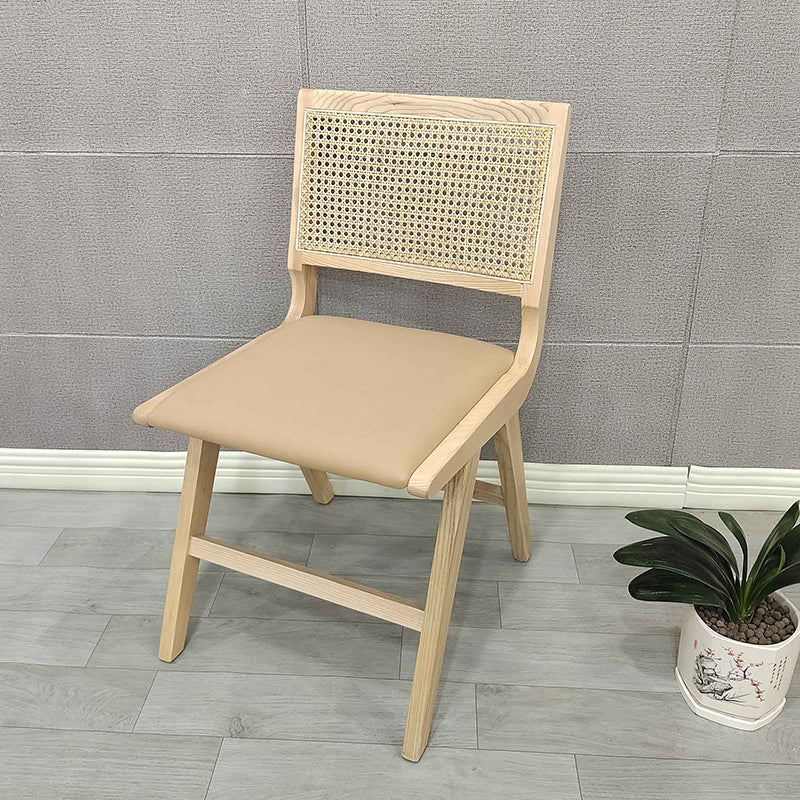 Modern Style Side Chair Open Back Solid Wood Dining Chair for Home Natural Upholstered Chair(s) 1 Piece Clearhalo 'Dining Chairs' 'Dining Tables & Seating' 'dining_chair' 'furn' 'furn_dining_chair' 'Furniture' 'furniture_dining_chair' 'Kitchen & Dining Furniture' 5033535