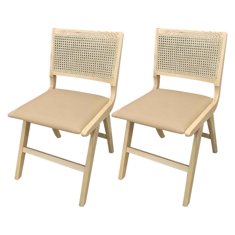 Modern Style Side Chair Open Back Solid Wood Dining Chair for Home Natural Upholstered Chair(s) 2 Piece Set Clearhalo 'Dining Chairs' 'Dining Tables & Seating' 'dining_chair' 'furn' 'furn_dining_chair' 'Furniture' 'furniture_dining_chair' 'Kitchen & Dining Furniture' 5033536