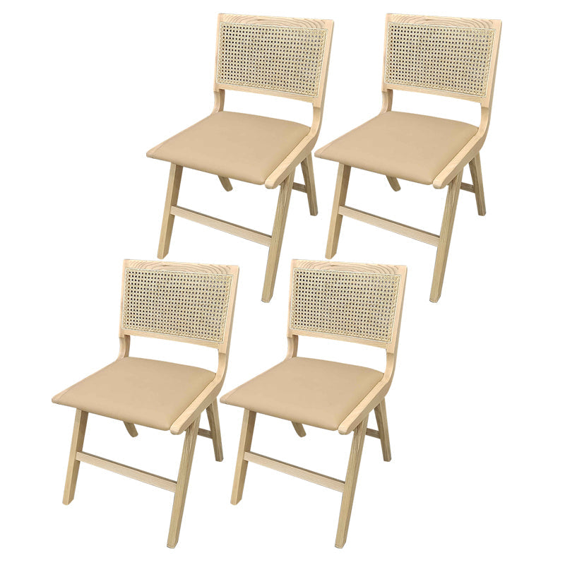 Modern Style Side Chair Open Back Solid Wood Dining Chair for Home Natural Upholstered Chair(s) 4 Piece Set Clearhalo 'Dining Chairs' 'Dining Tables & Seating' 'dining_chair' 'furn' 'furn_dining_chair' 'Furniture' 'furniture_dining_chair' 'Kitchen & Dining Furniture' 5033539