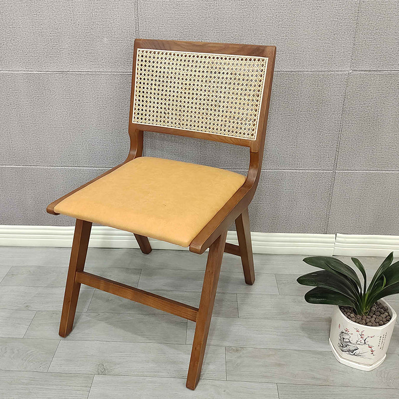 Modern Style Side Chair Open Back Solid Wood Dining Chair for Home Walnut Upholstered Chair(s) 1 Piece Clearhalo 'Dining Chairs' 'Dining Tables & Seating' 'dining_chair' 'furn' 'furn_dining_chair' 'Furniture' 'furniture_dining_chair' 'Kitchen & Dining Furniture' 5033540
