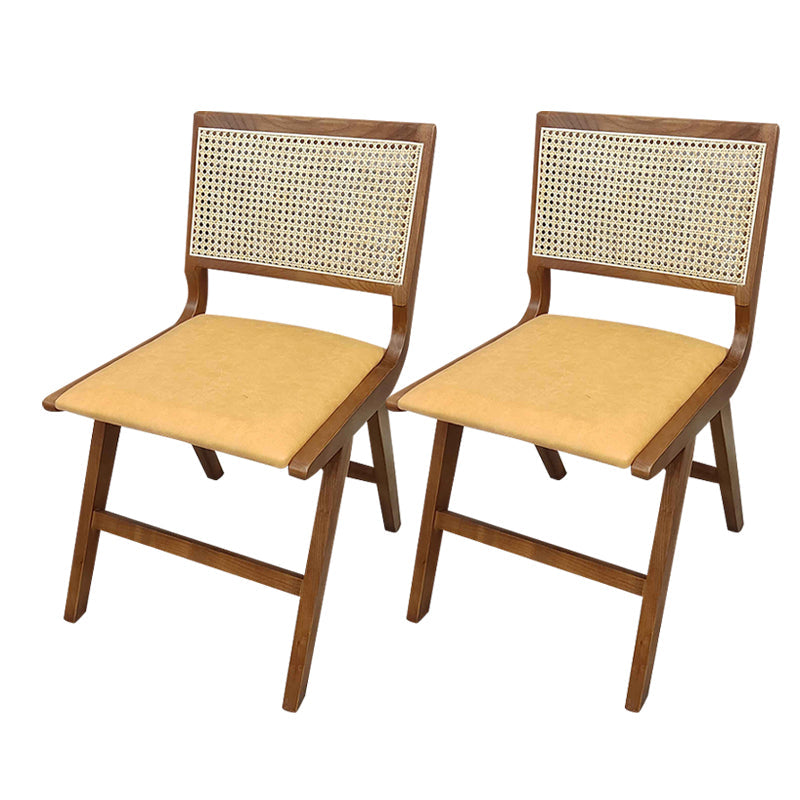 Modern Style Side Chair Open Back Solid Wood Dining Chair for Home Walnut Upholstered Chair(s) 2 Piece Set Clearhalo 'Dining Chairs' 'Dining Tables & Seating' 'dining_chair' 'furn' 'furn_dining_chair' 'Furniture' 'furniture_dining_chair' 'Kitchen & Dining Furniture' 5033542
