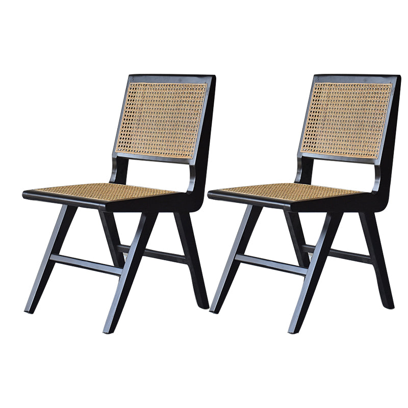 Modern Style Side Chair Open Back Solid Wood Dining Chair for Home Black Non-Upholstered Chair(s) 2 Piece Set Clearhalo 'Dining Chairs' 'Dining Tables & Seating' 'dining_chair' 'furn' 'furn_dining_chair' 'Furniture' 'furniture_dining_chair' 'Kitchen & Dining Furniture' 5033549