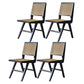 Modern Style Side Chair Open Back Solid Wood Dining Chair for Home Black Non-Upholstered Chair(s) 4 Piece Set Clearhalo 'Dining Chairs' 'Dining Tables & Seating' 'dining_chair' 'furn' 'furn_dining_chair' 'Furniture' 'furniture_dining_chair' 'Kitchen & Dining Furniture' 5033550