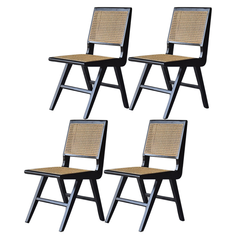 Modern Style Side Chair Open Back Solid Wood Dining Chair for Home Black Non-Upholstered Chair(s) 4 Piece Set Clearhalo 'Dining Chairs' 'Dining Tables & Seating' 'dining_chair' 'furn' 'furn_dining_chair' 'Furniture' 'furniture_dining_chair' 'Kitchen & Dining Furniture' 5033550