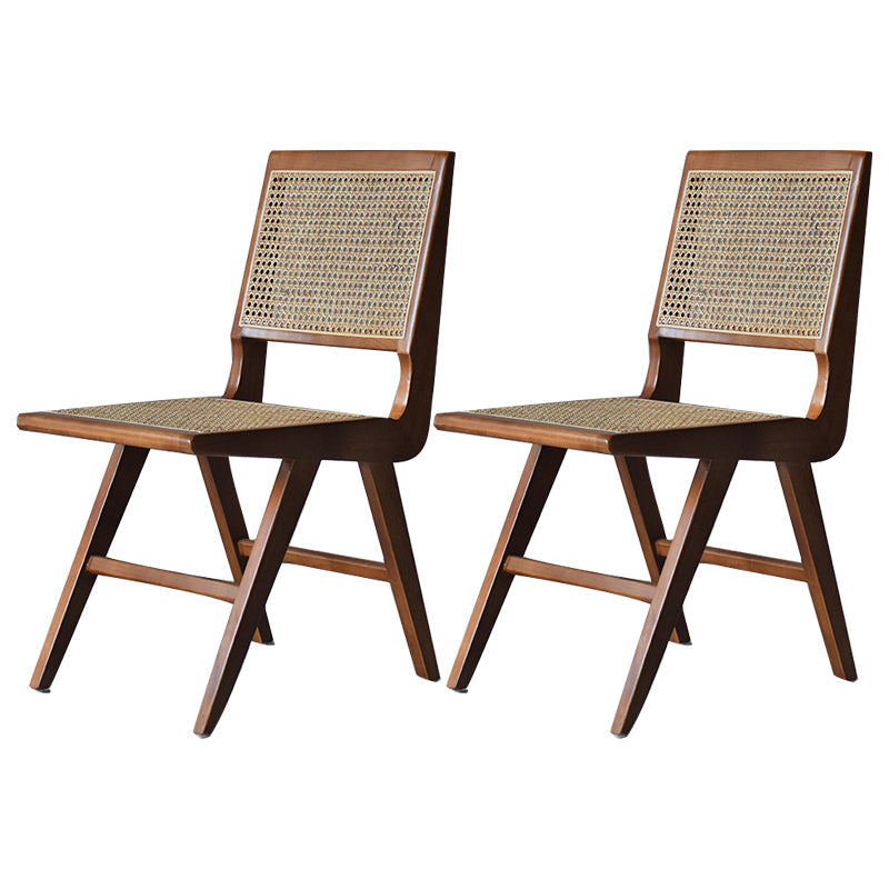 Modern Style Side Chair Open Back Solid Wood Dining Chair for Home Walnut Non-Upholstered Chair(s) 2 Piece Set Clearhalo 'Dining Chairs' 'Dining Tables & Seating' 'dining_chair' 'furn' 'furn_dining_chair' 'Furniture' 'furniture_dining_chair' 'Kitchen & Dining Furniture' 5033555