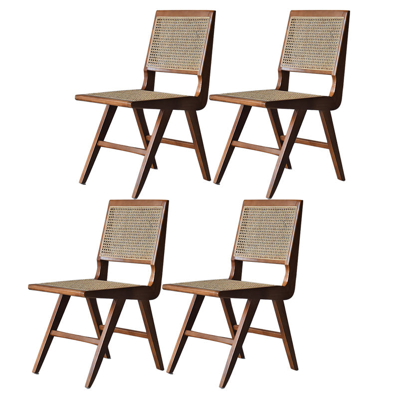 Modern Style Side Chair Open Back Solid Wood Dining Chair for Home Walnut Non-Upholstered Chair(s) 4 Piece Set Clearhalo 'Dining Chairs' 'Dining Tables & Seating' 'dining_chair' 'furn' 'furn_dining_chair' 'Furniture' 'furniture_dining_chair' 'Kitchen & Dining Furniture' 5033556