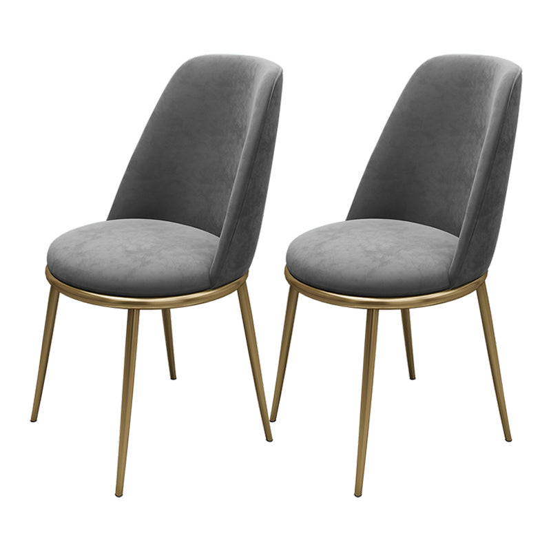 Glam Style Dining Room Chair Upholstered Dining Chair for Indoor Grey 2 Piece Set Clearhalo 'Dining Chairs' 'Dining Tables & Seating' 'dining_chair' 'furn' 'furn_dining_chair' 'Furniture' 'furniture_dining_chair' 'Kitchen & Dining Furniture' 5033560