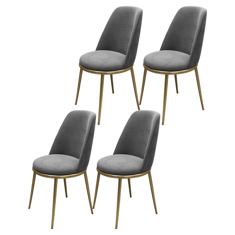 Glam Style Dining Room Chair Upholstered Dining Chair for Indoor Grey 4 Piece Set Clearhalo 'Dining Chairs' 'Dining Tables & Seating' 'dining_chair' 'furn' 'furn_dining_chair' 'Furniture' 'furniture_dining_chair' 'Kitchen & Dining Furniture' 5033562