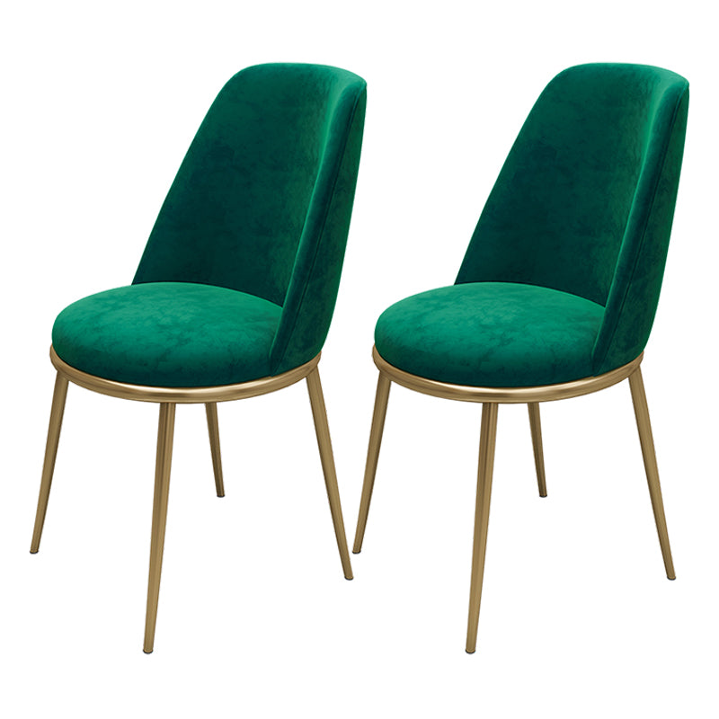 Glam Style Dining Room Chair Upholstered Dining Chair for Indoor Green 2 Piece Set Clearhalo 'Dining Chairs' 'Dining Tables & Seating' 'dining_chair' 'furn' 'furn_dining_chair' 'Furniture' 'furniture_dining_chair' 'Kitchen & Dining Furniture' 5033567