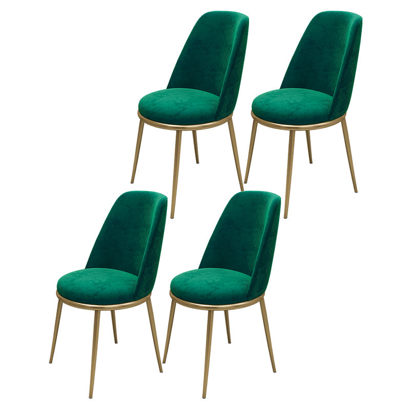 Glam Style Dining Room Chair Upholstered Dining Chair for Indoor Green 4 Piece Set Clearhalo 'Dining Chairs' 'Dining Tables & Seating' 'dining_chair' 'furn' 'furn_dining_chair' 'Furniture' 'furniture_dining_chair' 'Kitchen & Dining Furniture' 5033568