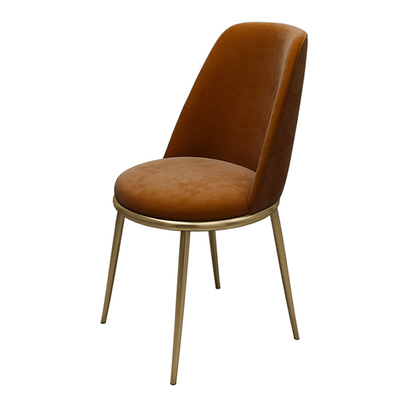 Glam Style Dining Room Chair Upholstered Dining Chair for Indoor Orange 1 Piece Clearhalo 'Dining Chairs' 'Dining Tables & Seating' 'dining_chair' 'furn' 'furn_dining_chair' 'Furniture' 'furniture_dining_chair' 'Kitchen & Dining Furniture' 5033571