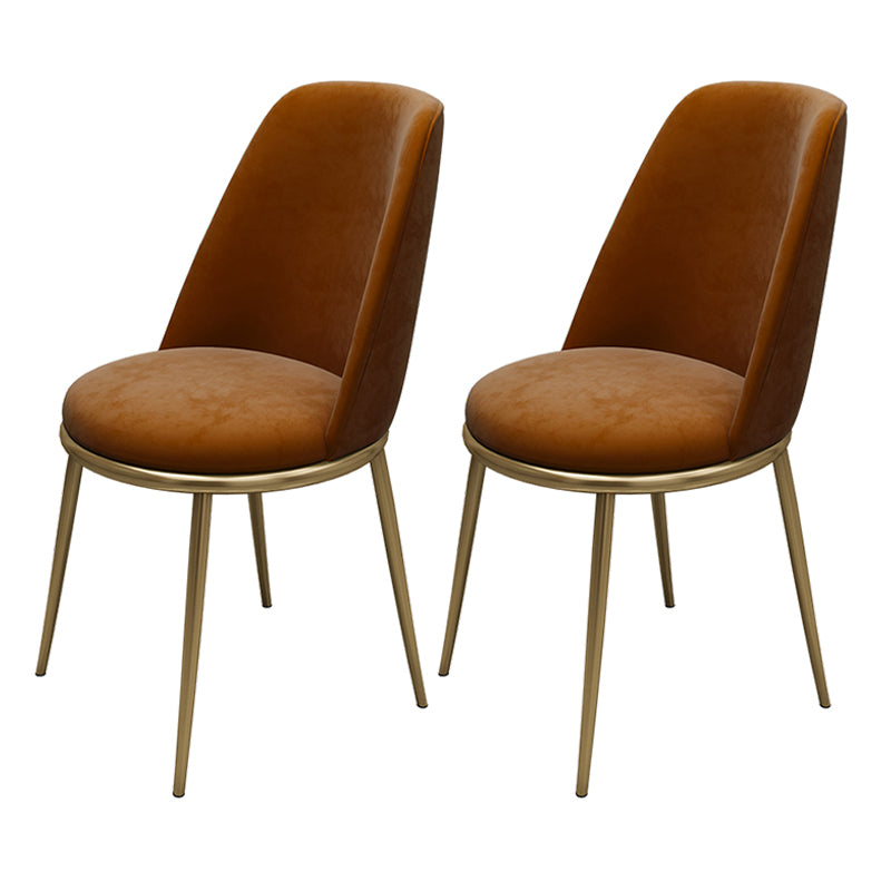 Glam Style Dining Room Chair Upholstered Dining Chair for Indoor Orange 2 Piece Set Clearhalo 'Dining Chairs' 'Dining Tables & Seating' 'dining_chair' 'furn' 'furn_dining_chair' 'Furniture' 'furniture_dining_chair' 'Kitchen & Dining Furniture' 5033572