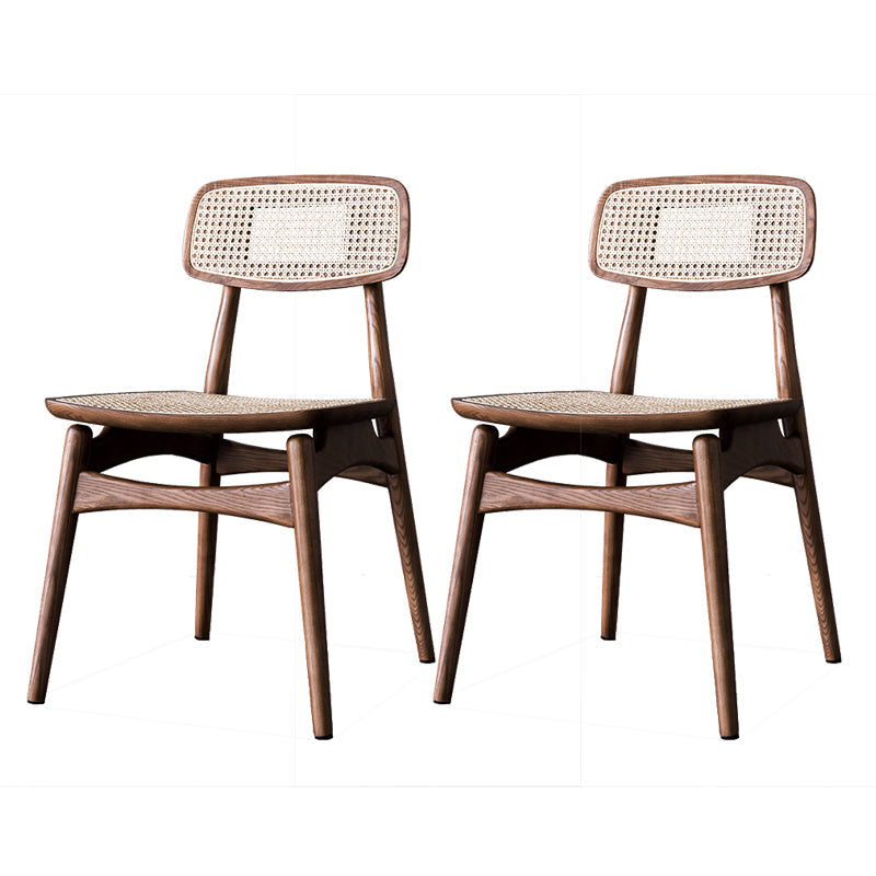 Modern Style Side Chair Solid Wood Restaurant Dining Side Chair Walnut 2 Piece Set Clearhalo 'Dining Chairs' 'Dining Tables & Seating' 'dining_chair' 'furn' 'furn_dining_chair' 'Furniture' 'furniture_dining_chair' 'Kitchen & Dining Furniture' 5033590