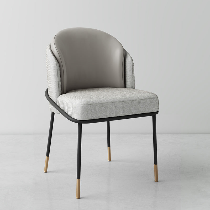 Fabric Dining Side Chair Glam Style Dining Chair for Dining Room Grey 1 Piece Clearhalo 'Dining Chairs' 'Dining Tables & Seating' 'dining_chair' 'furn' 'furn_dining_chair' 'Furniture' 'furniture_dining_chair' 'Kitchen & Dining Furniture' 5033603