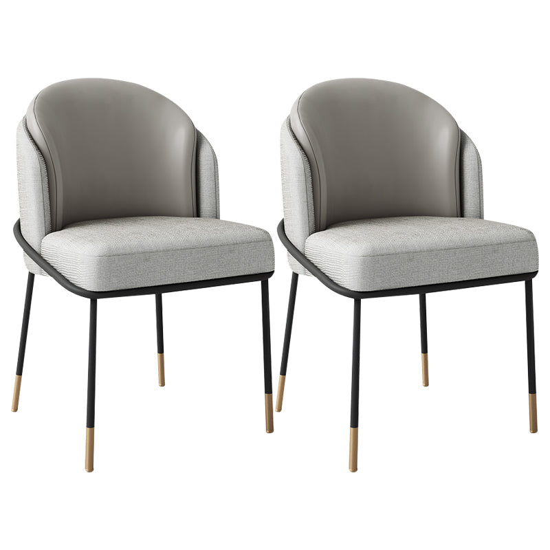 Fabric Dining Side Chair Glam Style Dining Chair for Dining Room Grey 2 Piece Set Clearhalo 'Dining Chairs' 'Dining Tables & Seating' 'dining_chair' 'furn' 'furn_dining_chair' 'Furniture' 'furniture_dining_chair' 'Kitchen & Dining Furniture' 5033604
