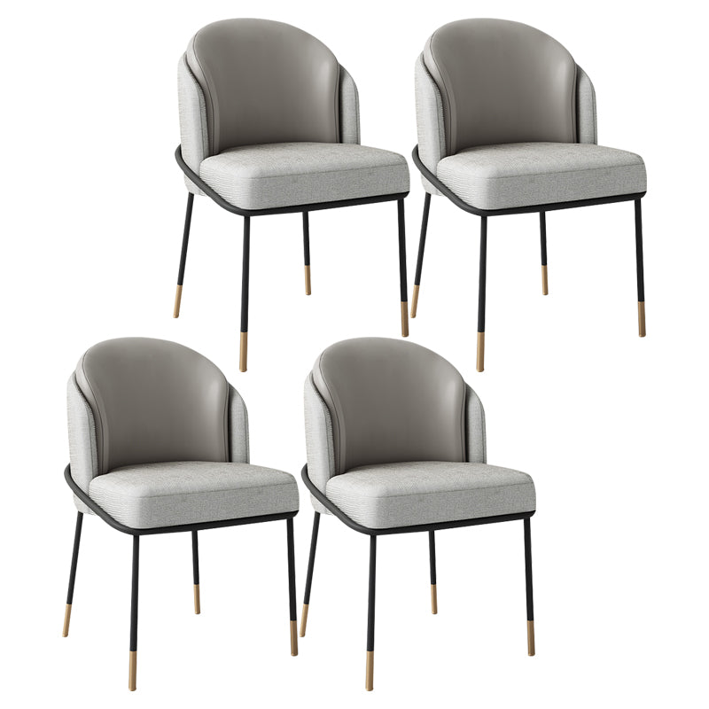 Fabric Dining Side Chair Glam Style Dining Chair for Dining Room Grey 4 Piece Set Clearhalo 'Dining Chairs' 'Dining Tables & Seating' 'dining_chair' 'furn' 'furn_dining_chair' 'Furniture' 'furniture_dining_chair' 'Kitchen & Dining Furniture' 5033607