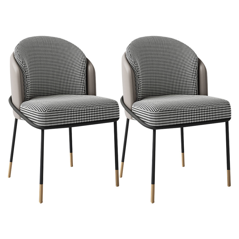 Fabric Dining Side Chair Glam Style Dining Chair for Dining Room Black-Gray 2 Piece Set Clearhalo 'Dining Chairs' 'Dining Tables & Seating' 'dining_chair' 'furn' 'furn_dining_chair' 'Furniture' 'furniture_dining_chair' 'Kitchen & Dining Furniture' 5033611